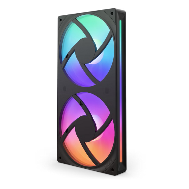 Unidad de Ventilador monocasco NZXT F240 RGB Core / 240mm con 2 Ventiladores RGB de 120mm / Control de Velocidad e iluminación / Alta presión estática y Flujo de Aire / 8 LED ARGB/ Negro / RF-U24HF-B1