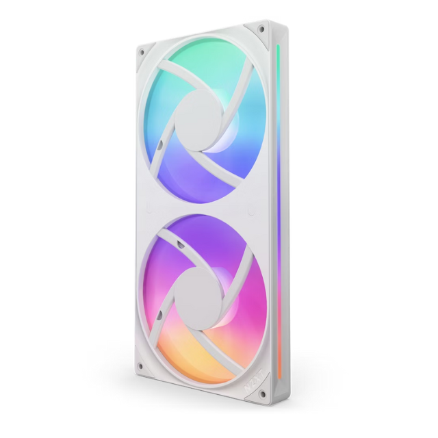 Unidad de Ventilador monocasco NZXT F280 RGB Core / 280mm con 2 Ventiladores RGB de 140mm / Control de Velocidad e iluminación / Alta presión estática y Flujo de Aire / 8 LED ARGB/ Blanco / RF-U28HF-W1