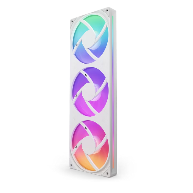 Unidad de Ventilador monocasco NZXT F360 RGB Core / 360mm con 3 Ventiladores RGB de 120mm / Control de Velocidad e iluminación / Alta presión estática y Flujo de Aire / 8 LED ARGB/ Blanco / RF-U36HF-W1