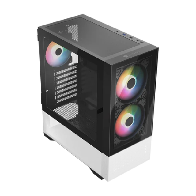 Gabinete Balam Rush Nitrox Crystal 5500 CBW, Midi-Tower, Micro-ATX/Mini-ITX, USB 2.0/3.0, sin Fuente, 3 Ventiladores Instalados, Negro/Blanco