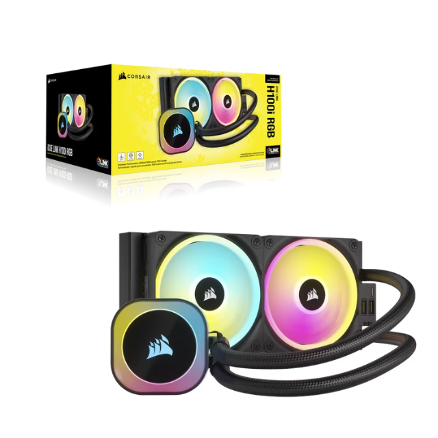 Enfriamiento Líquido Corsair H100i iCue Link RGB AIO 240 / 2x120mm / Black / 480-2400 RPM / CW-9061001-WW