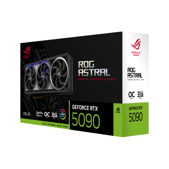 Tarjeta de Video ASUS ROG ASTRAL GeForce RTX 5090 OC Edition / 32GB GDDR7 / 512-bit / PCI Express 5.0 / DisplayPort x3 / HDMI x2 / ROG-ASTRAL-RTX5090-O32G-GAMING