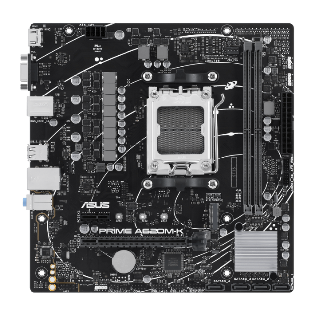 Tarjeta Madre ASUS PRIME A620M-K / Socket AM5 / Micro-ATX / AMD A620 / HDMI / Up To 96GB DDR5 / PRIME A620M-K