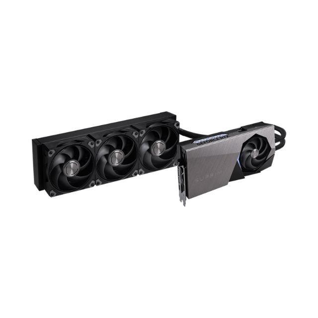 MSI GeForce RTX 5090 32G SUPRIM Liquid SOC — 32 GB GDDR7 (28 Gbps/512 bits), PCIe 5X 16, Boost: 2565 MHz, refrigeración por Agua, HDMI 2.1b, DisplayPort 2.1b