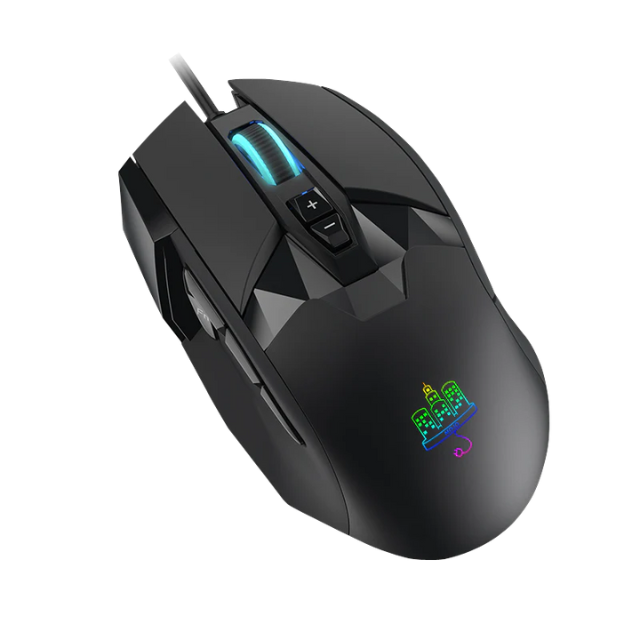 MOJO Pro Performance Silent Gaming Mouse: Alambrico / 9 botones programables / 12000 DPI / 1000 Hz