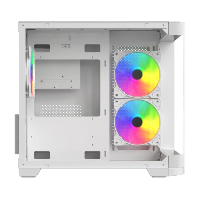 Gabinete Gamer Xzeal Xzc1, M-itx, 3 Ventiladores, Panel Curvo, Color Blanco