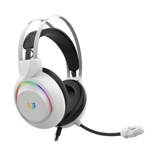 Balam Rush Audifonos Diadema Gamer HESIX II HS688 Microfono USB/Jack 3.5mm RGB BLANCO