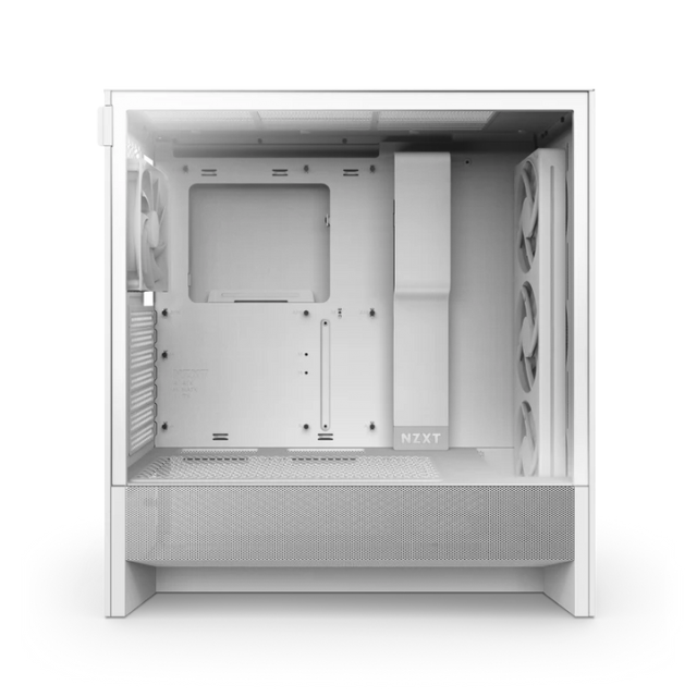 Gabinete NZXT H5 FLOW RGB Blanco / Versión 2024 / Cristal Templado / Mid-Tower/ Sin Fuente / USB Tipo C / CC-H52FW-R