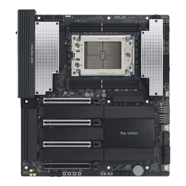 ASUS Pro WS TRX50-SAGE WiFi A AMD TRX50 TR5 CEB Estación de Trabajo Placa Base, CPU y overclocking de Memoria, diseño Robusto de 20 etapas de energía, PCIe 5.0 x 16, M.2, USB4, 10 GB y 2.5 GB LAN