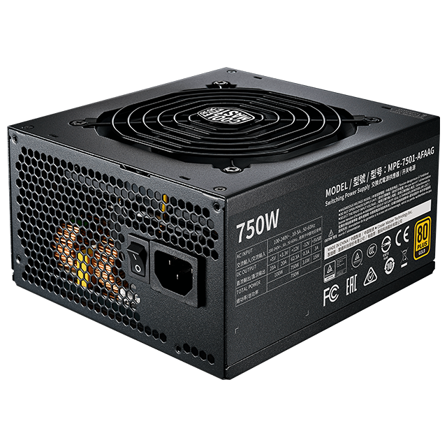 Fuente de Poder Cooler Master MWE GOLD 750 V2 80 PLUS Gold / 24-pines ATX / 120mm / 750W