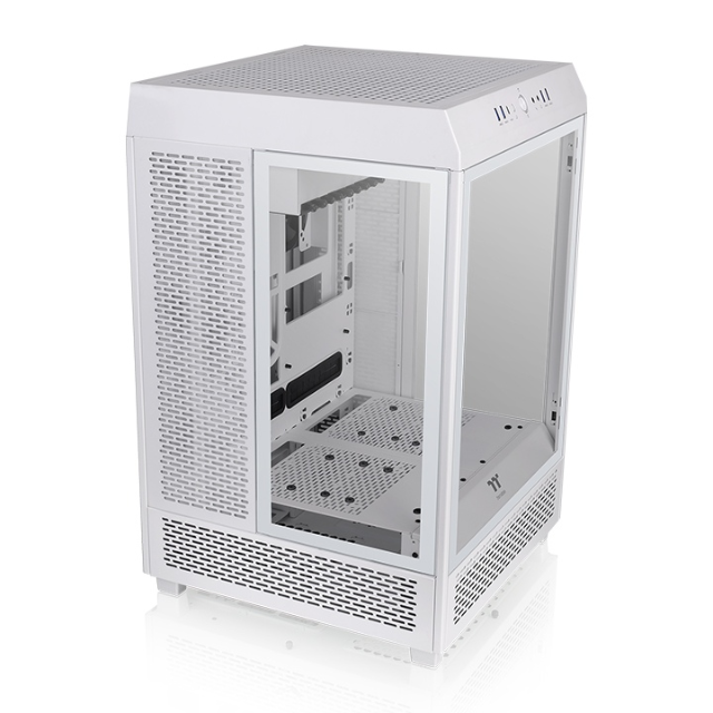 Gabinete Thermaltake Tower 500 / Midi-Tower, ATX/Micro-ATX/Mini-ITX/E-ATX / Cristal Templado / USB 3.2/3.0 / Sin Fuente / 2 Ventiladores Instalados / Blanco / CA-1X1-00M6WN-00