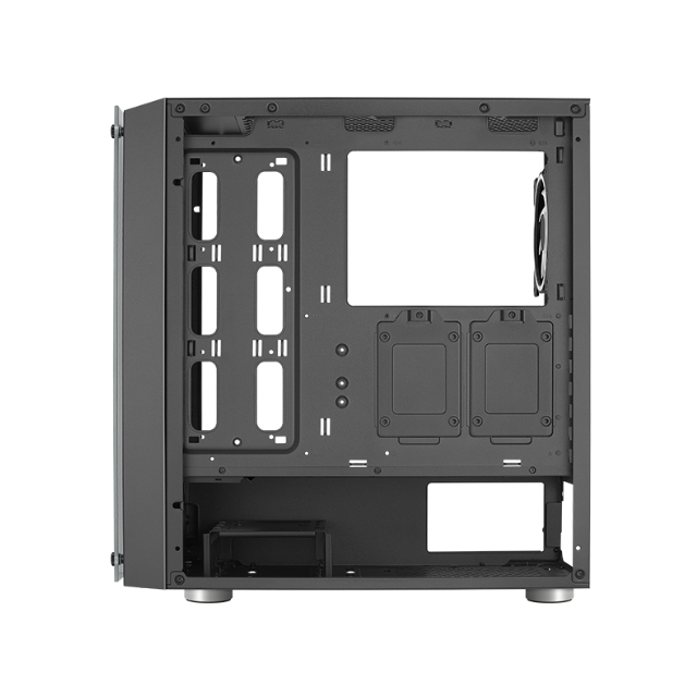 Gabinete AeroCool Skribble con Crstal Templado / ARGB / Midi-Tower, ATX/Micro-ATX/Mini-ITX / USB 3.0 / Sin Fuente / 3 Ventiladores RGB Instalados / Negro / SKRIBBLE-G-BK-V1