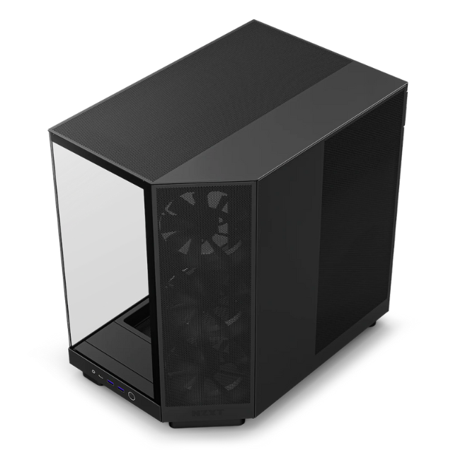 Gabinete NZXT H6 FLOW BLACK / Cristal Templado / Mini-ITX / Micro-ATX / ATX / USB 3.2 / USB 3.2 Gen.2 Tipo C / Sin Fuente / Negro / 3 Ventiladores sin RGB / CC-H61FB-01