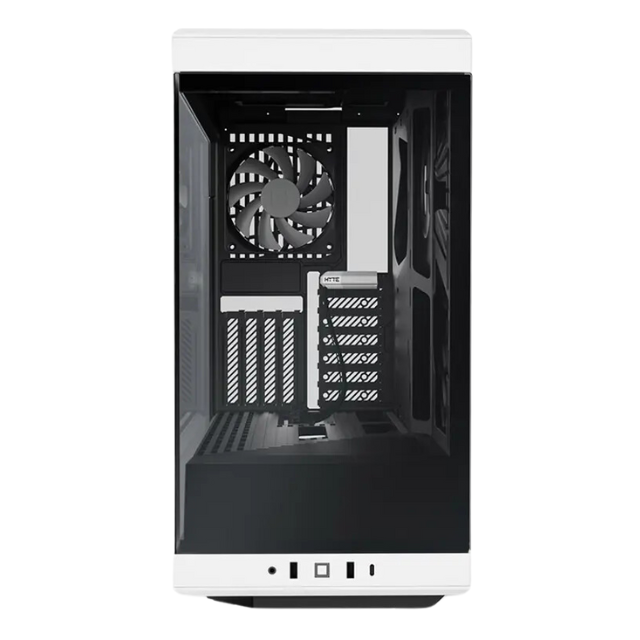 Gabinete HYTE Y40 / ATX Mid Tower / 2x 120mm ventiladores pre instalados / Cristal Templado panorámico moderno y estético con cable elevador PCIE 4.0 incluido / Color Negro con Blanco / CS-HYTE-Y40-BW