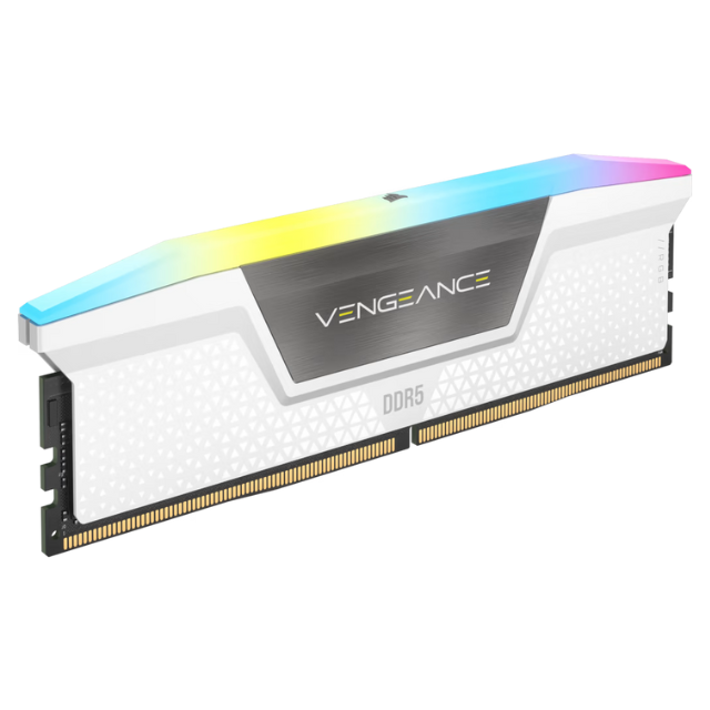 Memoria RAM Corsair Vengeance RGB DDR5 / 5600MHz / 32GB (2x16GB) / CL36 / XM / Blanco / CMH32GX5M2B5600C36WK