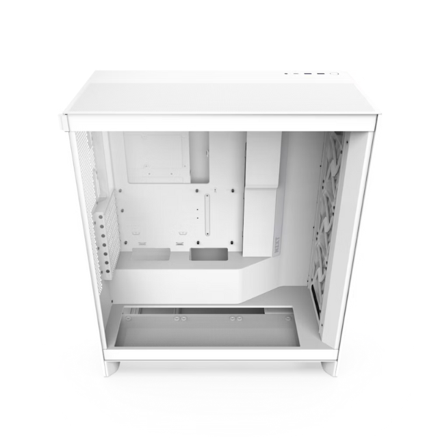 Gabinete NZXT H7 FLOW Blanco / Versión 2024 / Cristal Templado / ATX / Sin Fuente / USB Tipo C / 3 Ventiladores 120mm Instalados / CM-H72FW-01