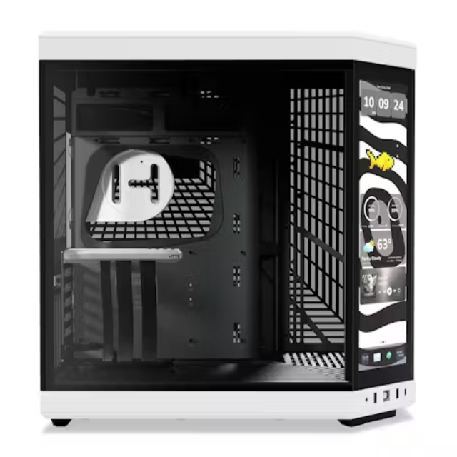 Gabinete Hyte Y70 Touch, Pantalla Touchscreen 4k/60Hz, Midtower, E-ATX, Blanco con Negro - CS-HYTE-Y70-BW-L