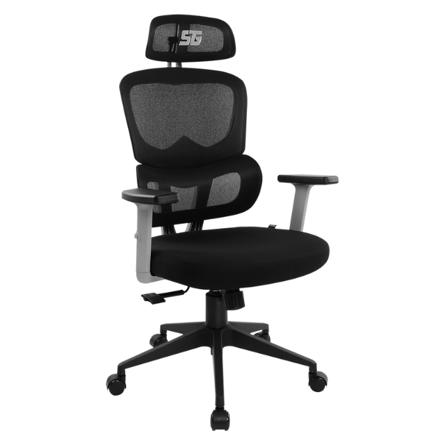 Silla Gamer Vorago Start The Game CGM-400-BK / Mesh / Resplado Reclinable / Ruedas 50 Mm / Ajuste De Altura / Soporta hasta 150 Kg / Piston Clase 4 / Malla Transpirable / Estructura Metálica / Color Negro / CGM-400-BK