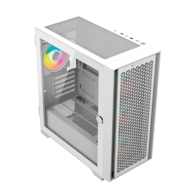 Gabinete Balam Rush Carbono Twin Mate 6000 / Midi-Tower, Micro-ATX/Mini-ITX / USB 3.0/2.0 / Sin Fuente / 4 Ventiladores RGB Instalados / Blanco / BR-938822