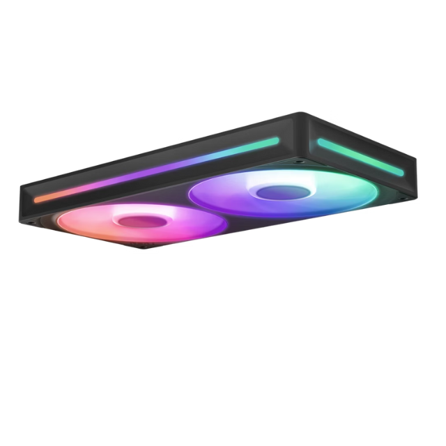 Unidad de Ventilador monocasco NZXT F240 RGB Core / 240mm con 2 Ventiladores RGB de 120mm / Control de Velocidad e iluminación / Alta presión estática y Flujo de Aire / 8 LED ARGB/ Negro / RF-U24HF-B1