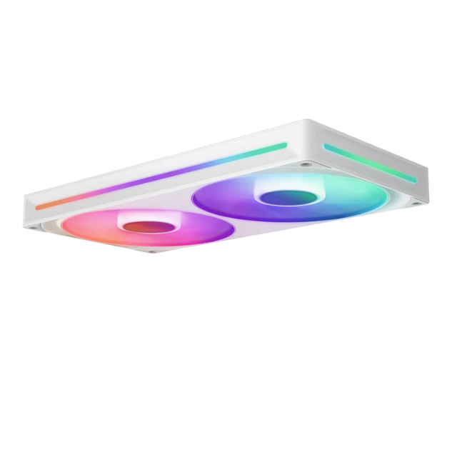 Unidad de Ventilador monocasco NZXT F280 RGB Core / 280mm con 2 Ventiladores RGB de 140mm / Control de Velocidad e iluminación / Alta presión estática y Flujo de Aire / 8 LED ARGB/ Blanco / RF-U28HF-W1