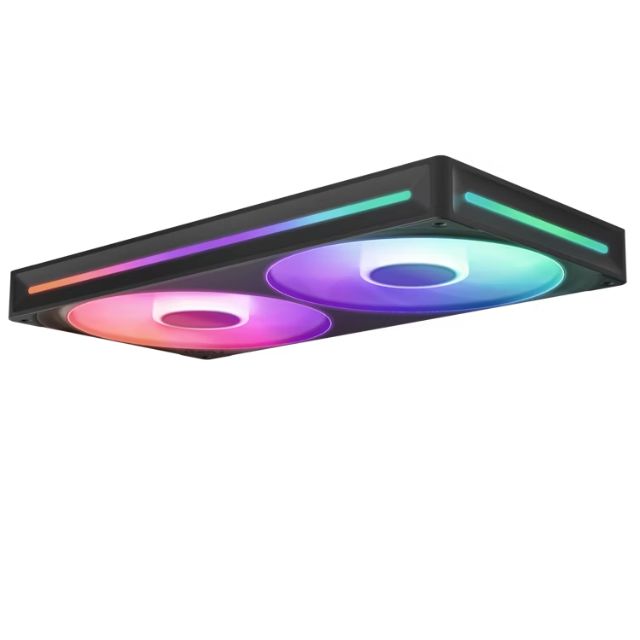 Unidad de Ventilador monocasco NZXT F280 RGB Core / 280mm con 2 Ventiladores RGB de 140mm / Control de Velocidad e iluminación / Alta presión estática y Flujo de Aire / 8 LED ARGB/Negro / RF-U28HF-B1