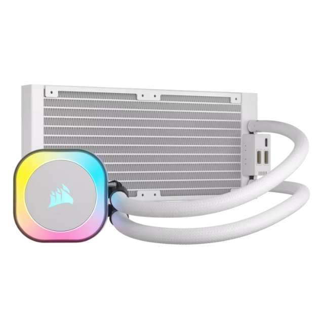 Enfriamiento Líquido Corsair H100i iCue Link RGB AIO 240 / 2x120mm / White / 480-2400 RPM / CW-9061005-WW