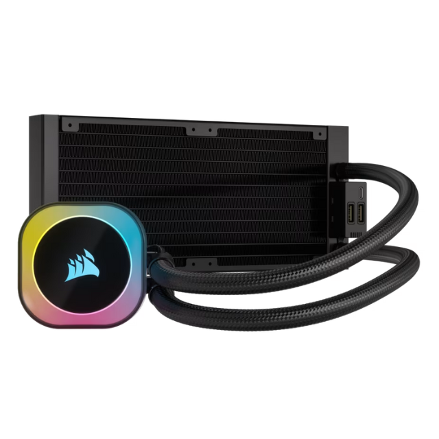 Enfriamiento Líquido Corsair H100i iCue Link RGB AIO 240 / 2x120mm / Black / 480-2400 RPM / CW-9061001-WW