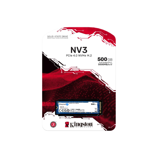 Unidad de Estado Sólido SSD Kingston SNV3S NVMe / 500GB / PCI Express 4.0 / 5,000MB/3,000MB / M.2 / SNV3S/500G