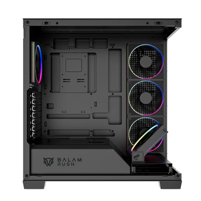 Gabinete BALAMRUSH TANK POLAR 7900 / Mid-Tower, ATX-Micro-ATX/ITX / USB 2.0/3.0 / Incluye 5 Ventiladores / Sin Fuente / Black / BR-941471