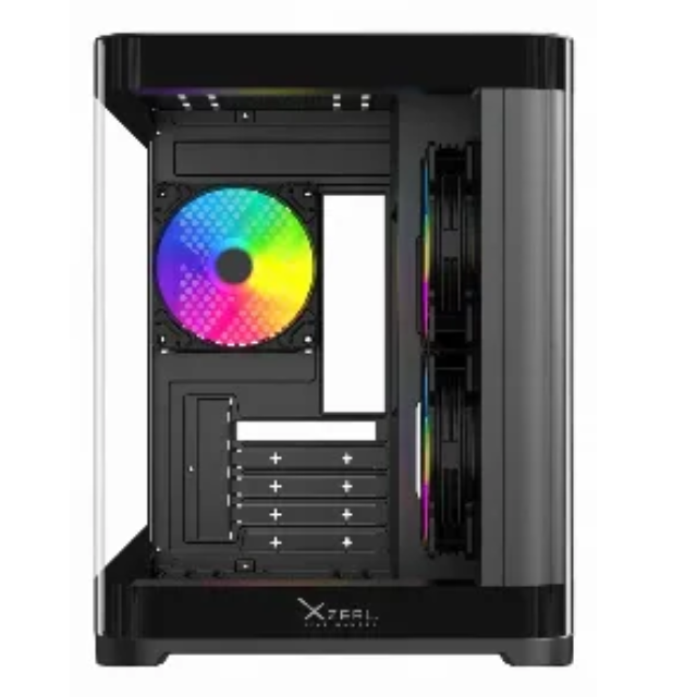 Gabinete Gamer Xzeal Xzc1, M-itx, 3 Ventiladores, Panel Curvo, Color Negro
