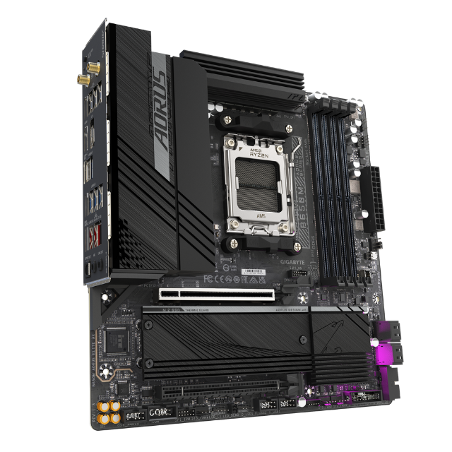 GIGABYTE B650M AORUS Elite AX (AM5/ LGA 1718/ AMD B650/ Micro-ATX/DDR5/ 2* M.2/ PCIe 5.0/ USB 3.2 Gen2X2 Type-C/Intel 2.5GbE LAN/Q-Flash Plus/EZ-Latch