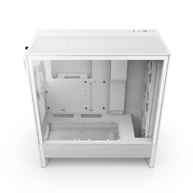 Gabinete NZXT H5 FLOW RGB Blanco / Versión 2024 / Cristal Templado / Mid-Tower/ Sin Fuente / USB Tipo C / CC-H52FW-R