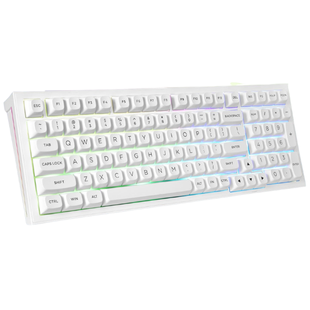 Teclado Mecánico Redragon FLAMBERGE PRO/ Blanco/ 96%/ Inalámbrico/ k23W