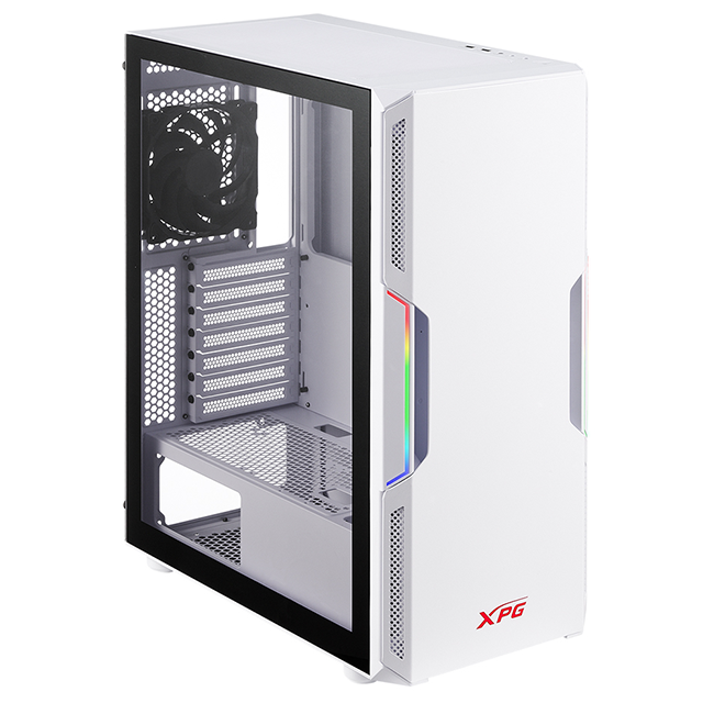 Gabinete XPG STARKER White / Cristal Templado / ARGB LED / ATX / USB 3.0 / 2 Ventiladores (1 Ventilador ARGB) / Audio HD - STARKER-WHCWW