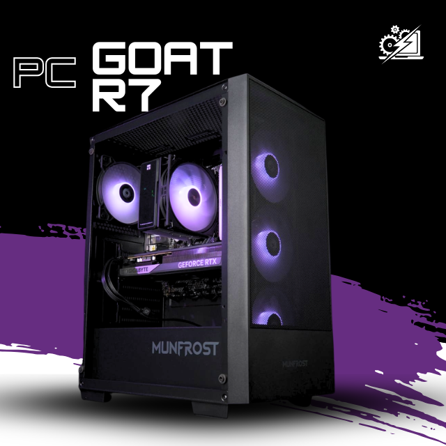 PC GOAT R7 / AMD RYZEN 7 5700 / RTX 5060 / 16GB RAM / 1TB SSD NVME / DISIPADOR DE TORRE ARGB / FUENTE 650W 80+ BRONZE / W11 PRO / PROMOCION
