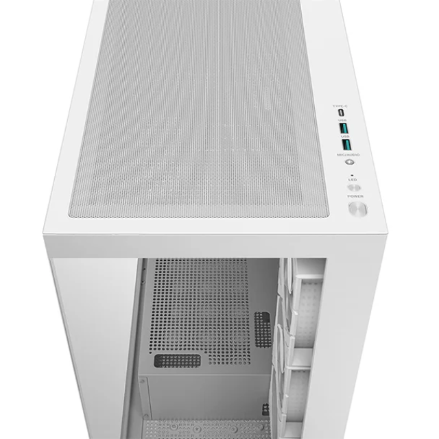 Gabinete DeepCool CG580 4F / Midi-Tower, ATX/Micro-ATX/Mini-ITX / USB 3.0 / Sin Fuente / 4 Ventiladores Instalados / Blanco / R-CG5802-WHADA4-G-1