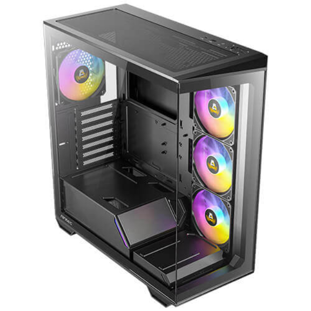 Gabinete Antec C3 ARGB / Midi-Tower, ATX/E-ATX/ITX/Micro-ATX / USB 2.0/3.0 / Sin Fuente / 4 Ventiladores Instalados / Black / C3 ARGB