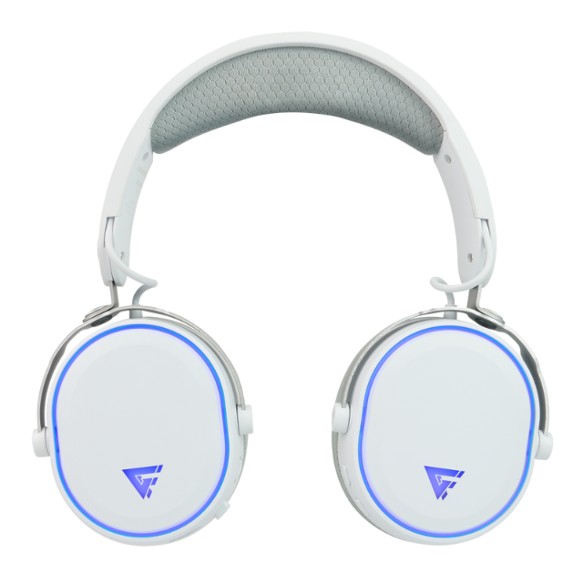 Diadema Gamer GameFactor HSB600 white, inalámbrica, micrófono, triple conectividad, 2.4G, Bluetooth, 3.5mm - HSB600-WH