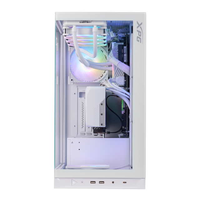 Gabinete XPG Invader X White / Cristal Templado / ATX / USB 3.2 / Audio HD / Incluye 5 Ventiladores / INVADERXMT-WHCWW