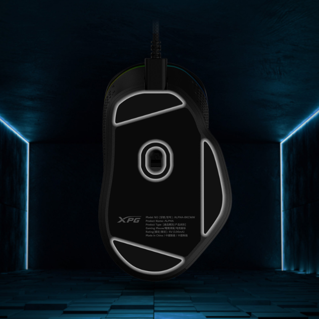 Mouse Gamer XPG Óptico Alpha RGB  /Alámbrico/ Bluetooth/USB-C / 16000DPI / Negro / ALPHAWL-BKCWW / YYGH3