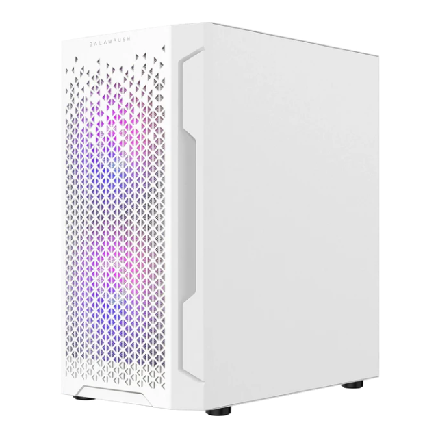 Gabinete Balam Rush Artic GI725 / RGB / Cristal Templado / Mini-Tower / Micro-ATX/Mini-ITX / USB 3.0/2.0 / Sin Fuente / 3 Ventiladores RGB Instalados / Blanco / BR-936125