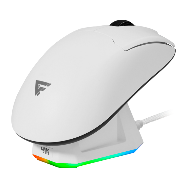 Mouse Gamer Inalámbrico Game Factor MOW 800 / 26,000DPI / Blanco / Pixart 3395 IC / Iluminación RGB / MOW800-WH