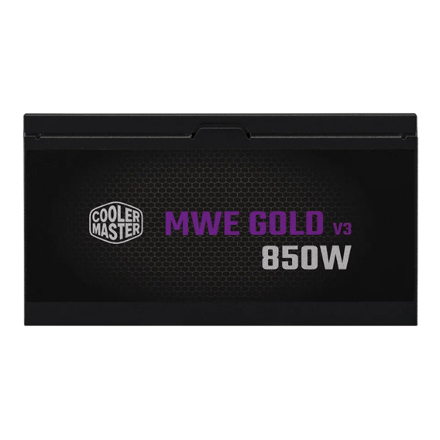 Cooler Master MWE Gold 850 V3 ATX 3.0 Fuente Modular Completa, 850W, 80+ eficiencia Dorada, 90 Grados 12V-2x6|600W PCIe 5.0, condensadores japoneses, Modo Cero RPM, Cubierta de Ventilador
