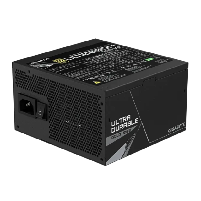 Fuente de Poder Gigabyte 1000W UD1000GM PG5 V2 / 1000W / 80+ Gold / Totalmente Modular / PCIe 5.0 Ready (16-pin) BLACK