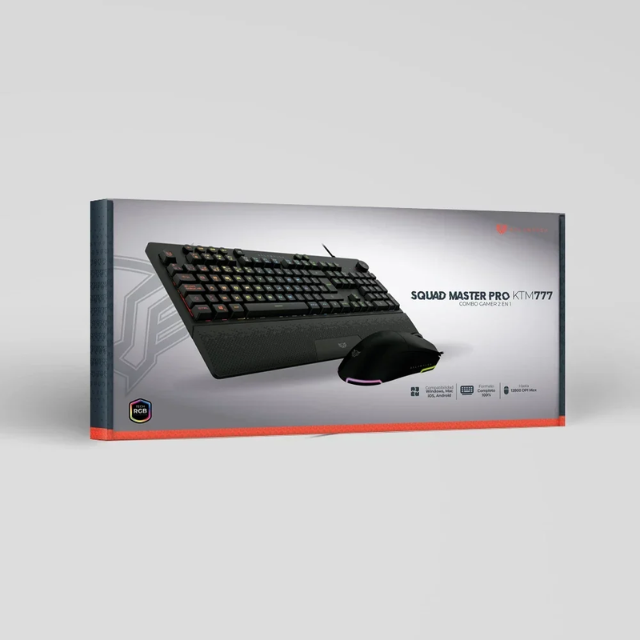 Kit Teclado y Mouse Balam Rush SQUAD MASTER PRO KTM777 AZENDER SERIES/ NEGRO