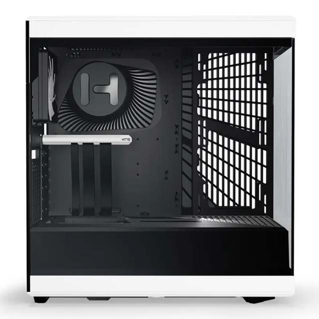 Gabinete HYTE Y40 / ATX Mid Tower / 2x 120mm ventiladores pre instalados / Cristal Templado panorámico moderno y estético con cable elevador PCIE 4.0 incluido / Color Negro con Blanco / CS-HYTE-Y40-BW