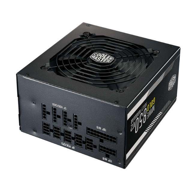 Fuente de Poder Cooler Master MWE GOLD 850 V2 FULL MODULAR 80 PLUS Gold / 24-pines ATX / 120mm / 850W / MPE-8501-AFAAG-U2 