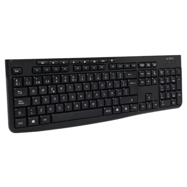 Combo 2 en 1 Inalambrico | Creator Prime MK225 | Teclado Clásico Multimedia + Mouse + 2.4 Mhz + 1600 DPI | Essential | Negro