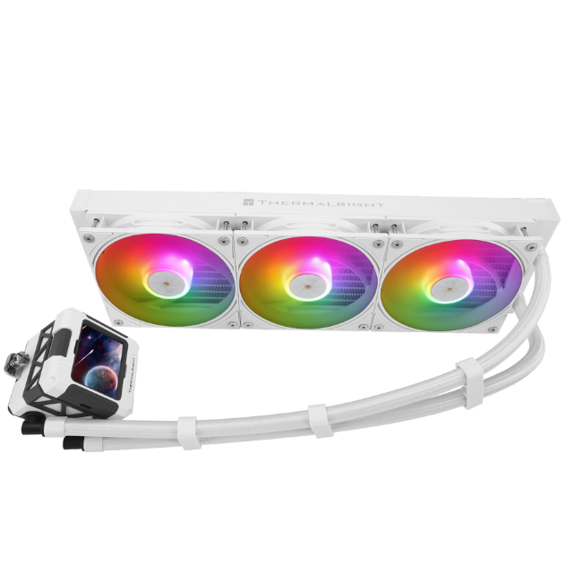 Thermalright FW360 PRO White ARGB AIO CPU Liquid Cooler for Desktop - 2000RPM PWM Fans, with 2.73" LCD Display Screen, for AM4/AM5 & Intel LGA1150/1151/1200/2011/1700/1851